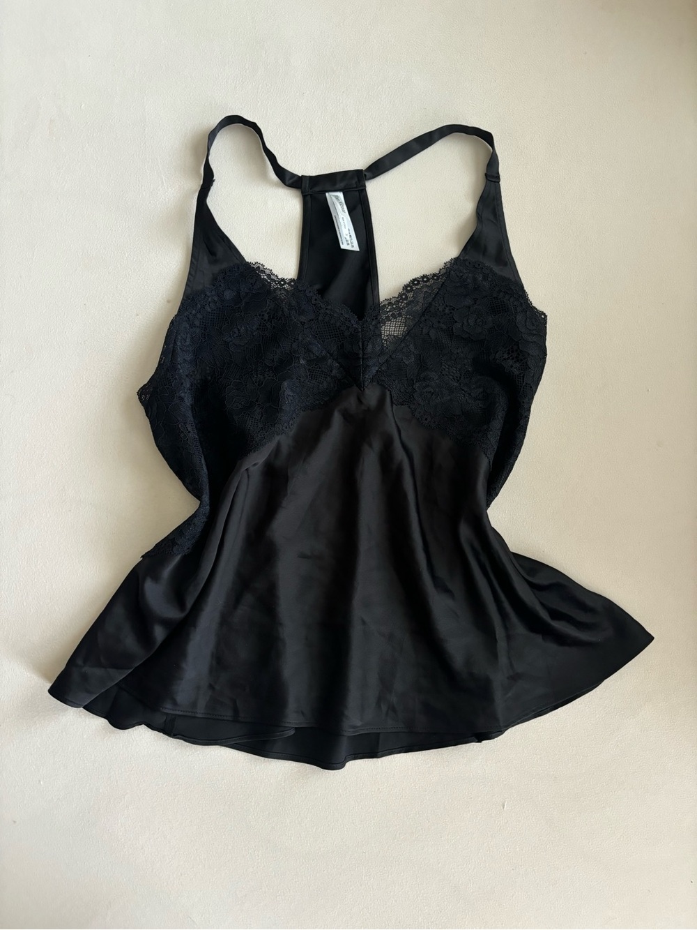 NWT Flora Nikrooz black babydoll satin lace cami medium